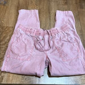 Level 99 Linen Blend Pants Small. Faded red color.